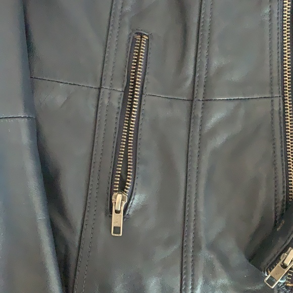 🛵 Genuine vintage leather moto jacket Naf Naf Paris 🇫🇷biker jacket size M - Picture 12 of 14